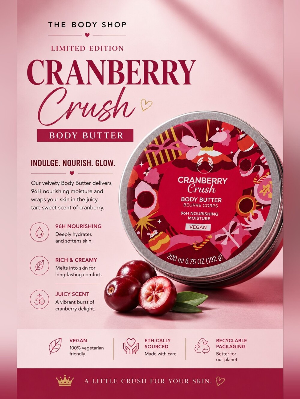 Limited Editon Cranberry Crush Body Butter By The Body Shop!
